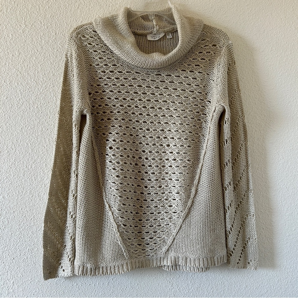 RD Styles Crochet Knit Turtleneck Western Cottagecore Sweater Women’s Small Fall